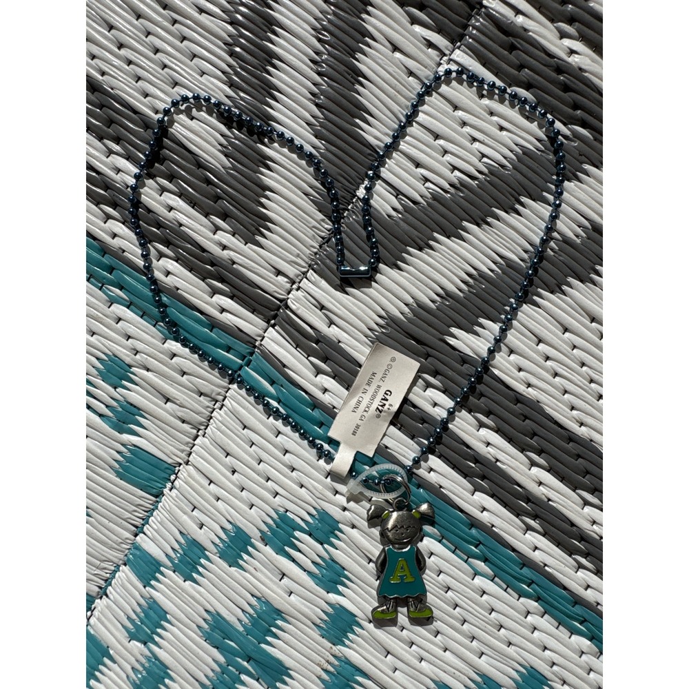 Ganz Initial A Girl Pendant Necklace Blue Ball Chain Teal Dress ER17969 NEW